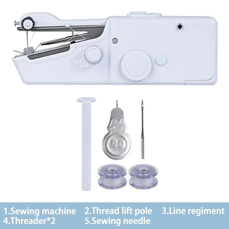 Portable Mini Sewing Machine Handheld Electric Sewing Machine With Bobbin Suitable for Needlework and Manual Work Hand Home DIY