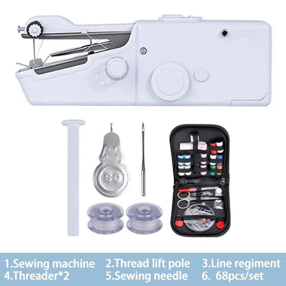 Portable Mini Sewing Machine Handheld Electric Sewing Machine With Bobbin Suitable for Needlework and Manual Work Hand Home DIY