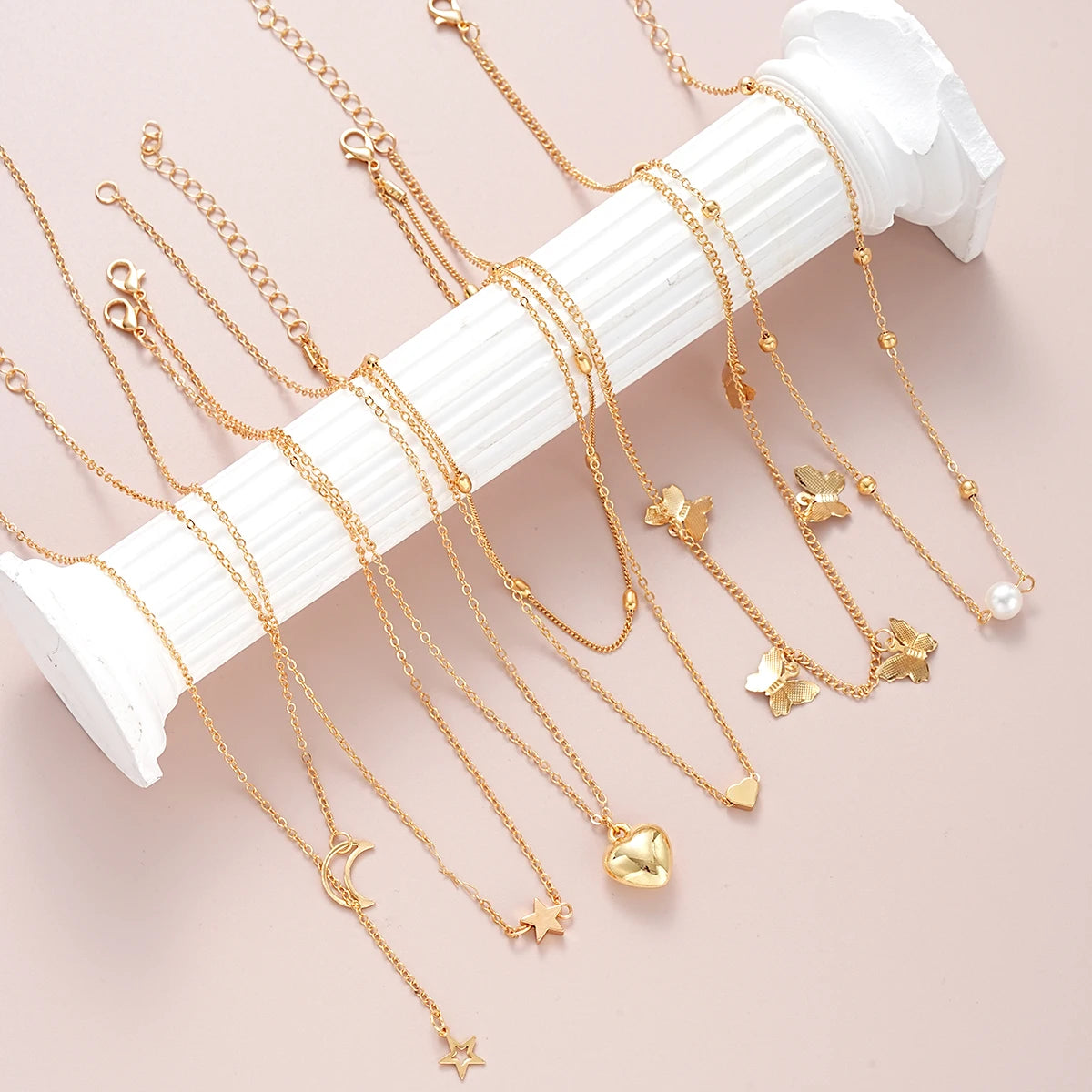 73 Pcs/Set Fashion Metal Earrings Necklaces Bracelets Ankles Rings Combinations Jewelry Sets For Women's Gifts 2024 New