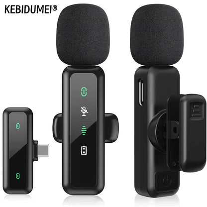 Lavalier Wireless Microphone 80mAh Rechargeable Battery Clip-On Podcast Mic for Streaming Vlogging Voice Recording Plug & Play