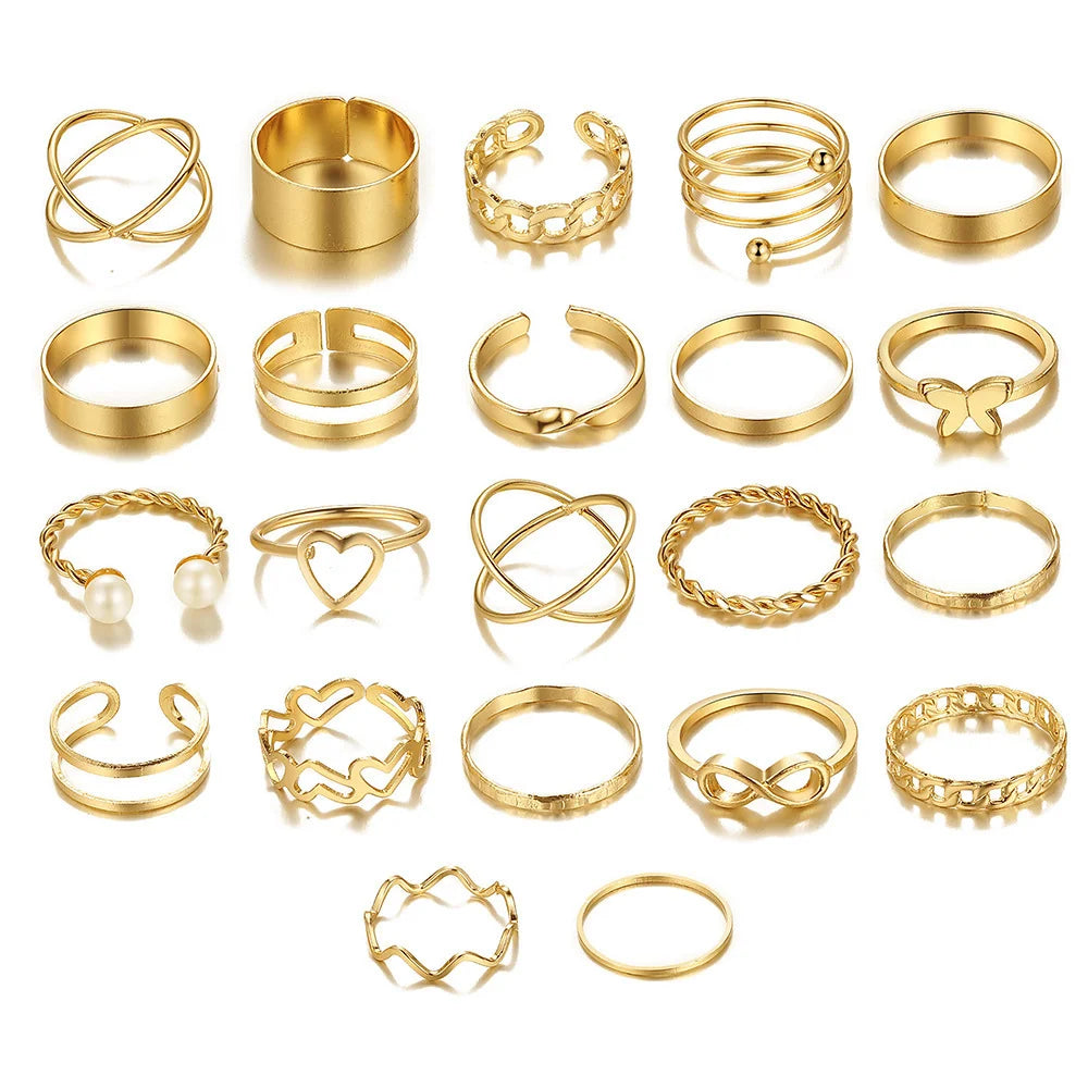 73 Pcs/Set Fashion Metal Earrings Necklaces Bracelets Ankles Rings Combinations Jewelry Sets For Women's Gifts 2024 New
