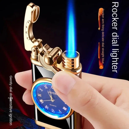 Windproof Gas Lighter Wrist Watch Cigar Lighter Outdoors Jet Double Tube Lighters Gadgets for Men Cigarette Accessories Fires