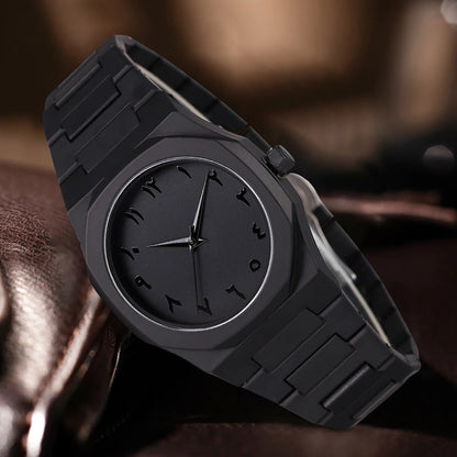 2/4PCS Black Men's Watch Set Fashion Trend Business Quartz Watch Jewelry Set Suitable for Daily Clothing Matching Perfect Gift