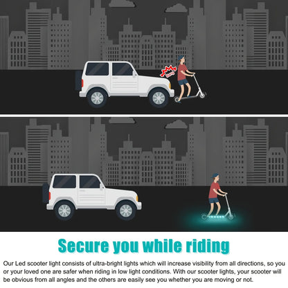 Electric Scooter LED Night Riding Warning Strip Light Suitable for Outdoor Cycling USB Powered