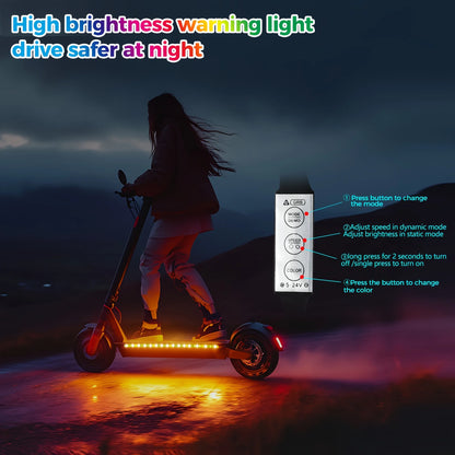 Electric Scooter LED Night Riding Warning Strip Light Suitable for Outdoor Cycling USB Powered