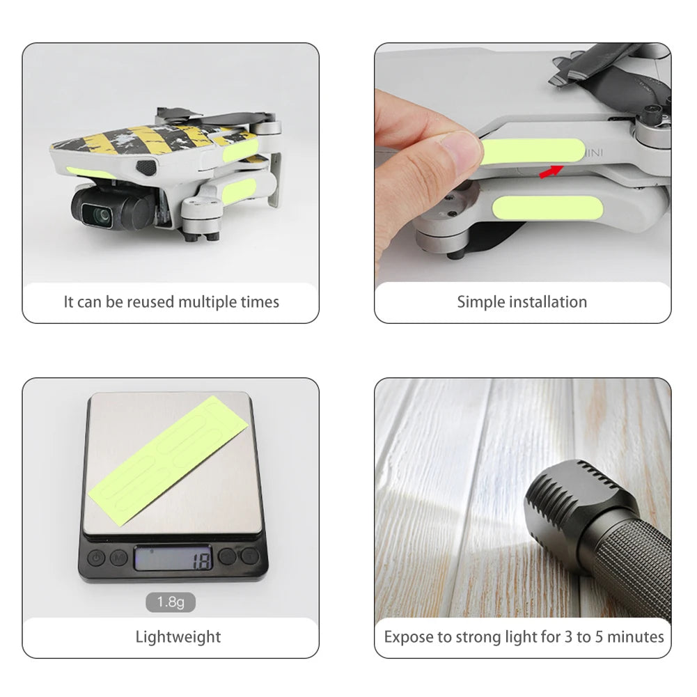 Luminous Camera Drone Decals Camera Drone Stickers Skin Drone Accessories For DJI Air 3S/NEO/Mini 2/SE/Mini 4 Pro/Mini 3 Pro