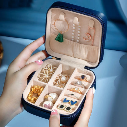 Portable Jewelry Storage Box | Leather Organizer | Travel Case | Multipurpose Gift Box for Jewellery & Hair Accessories